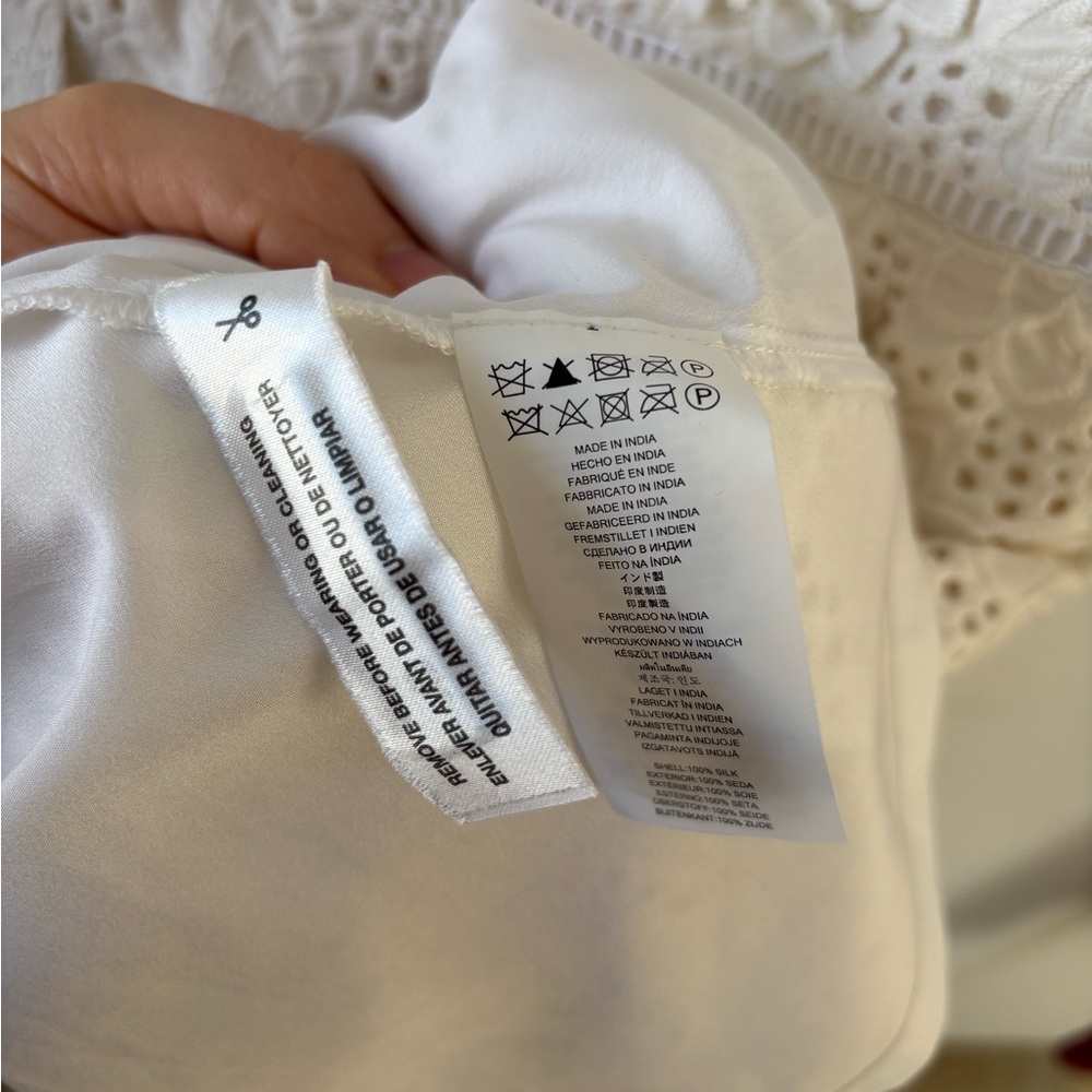 Michael Kors White Eyelet Mini Dress Bridal Cottagecore Romantic Wedding Guest 0 - Picture 11 of 15